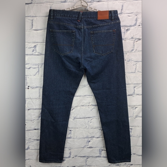 Oliver Spencer Men's Jeans Dark Blue Speckled Button Fly Size 34 Actual 35x32.5 - Picture 4 of 13